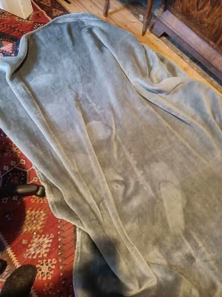 Photo of free Large velour gray blanket (East Finchley N2) #1