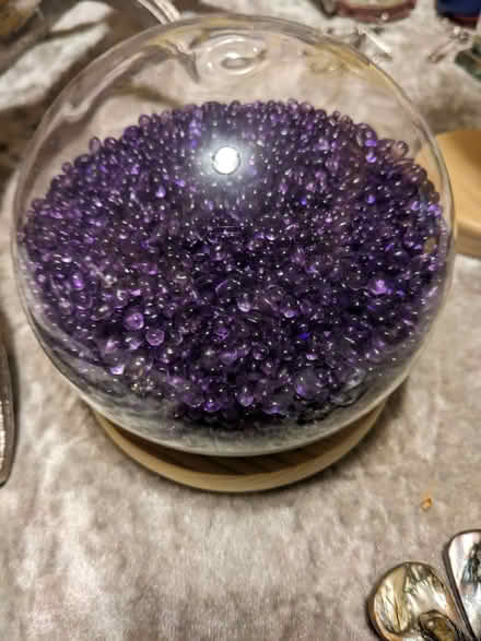 Photo of free Glass dome with purple stones (Middlewood S35) #1