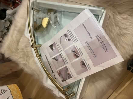 Photo of free Glass golden corner shelves (Earls Court SW5) #2
