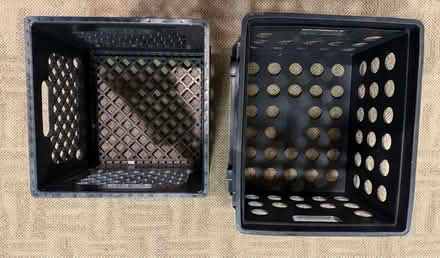 Photo of free 2 plastic storage crates w handles (Valencia Avenue, Sunnyvale) #2