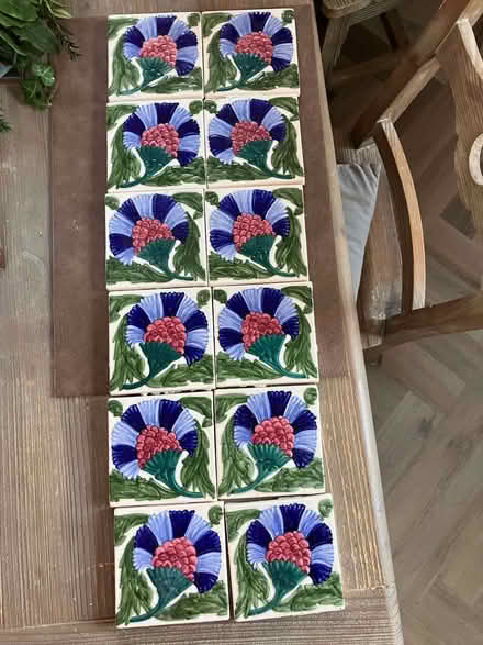 Photo of free 12 painted ceramic tiles (North Hinksey OX2) #1