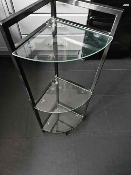 Photo of free Glass corner shelves (Knowsley) #2
