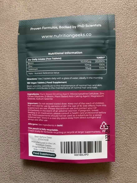 Photo of free Biotin food supplement (North Walsham NR28) #2