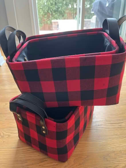 Photo of free 4 red and black storage boxes (Fort Sheridan) #1