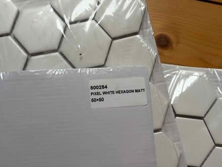 Photo of free 3x white hexagonal mosaic tiles (Highgate N6) #2