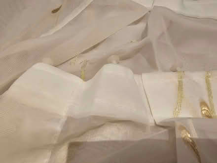 Photo of free Cream Curtain with gold design (Lower Morden SM3) #3