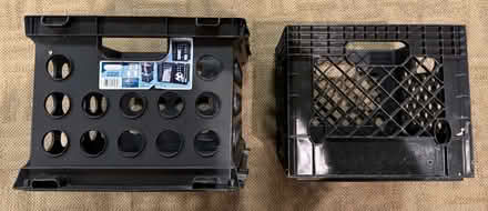 Photo of free 2 plastic storage crates w handles (Valencia Avenue, Sunnyvale) #1