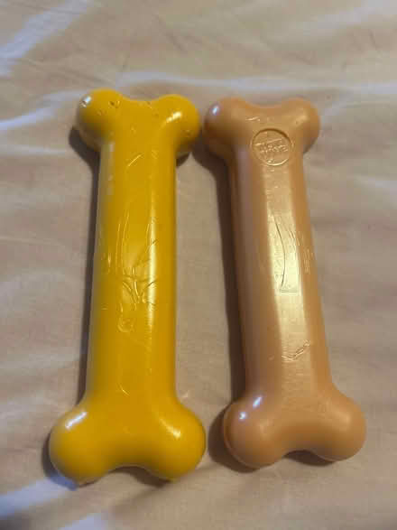 Photo of free Two tasty dog bones and towel (Bedford MK41) #1