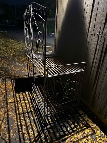 Photo of free Metal baker’s rack or plant stand (Valencia Avenue, Sunnyvale) #1