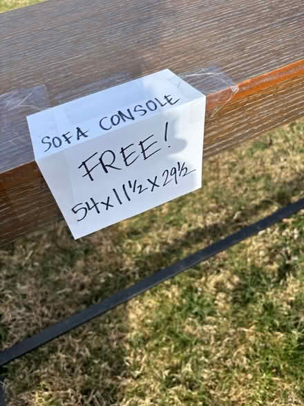 Photo of free Sofa console table (Prince Frederick md) #1