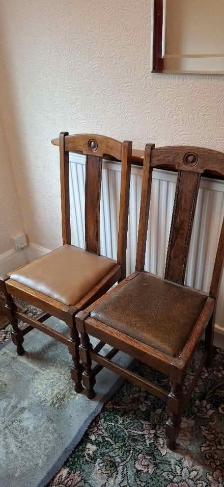 Photo of free Hardwood Dining Chairs x 2 (Harrogate HG1) #1
