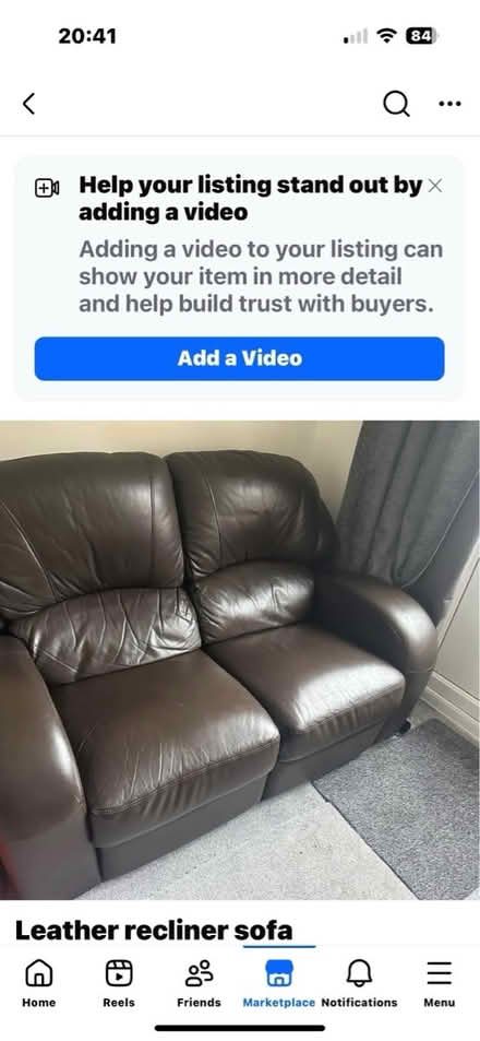 Photo of free 2 seater leather recliner (Rg128aj) #1