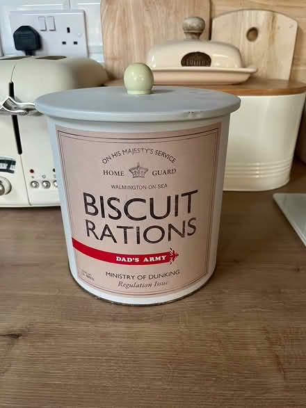 Photo of free Dads Army tin biscuit barrel (TA18) #1
