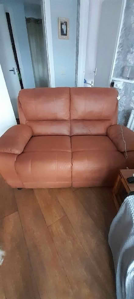 Photo of free 2 seater suede effect sofa (Sunny Hill DE23) #2