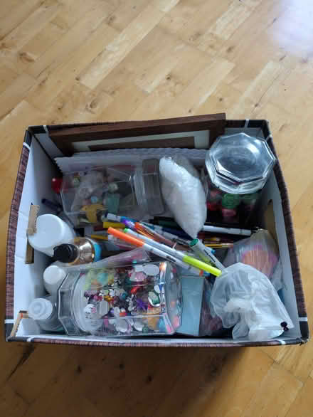Photo of free Box of assorted craft supplies (Courtlands WD24) #1
