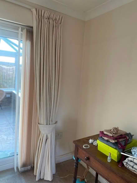 Photo of free Lined curtains (each is 90" x 90") (Axminster) #2