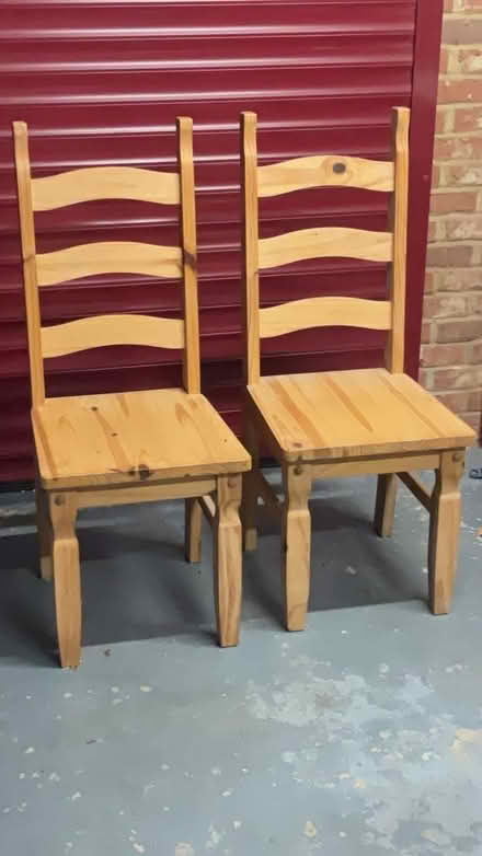 Photo of free Solid pine dining chairs. (CO11) #1