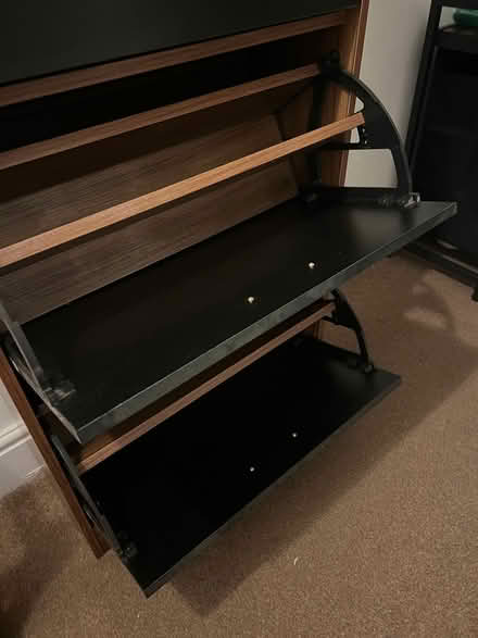 Photo of free Walnut Look & Black Shoe Cabinet (Belper DE56) #4