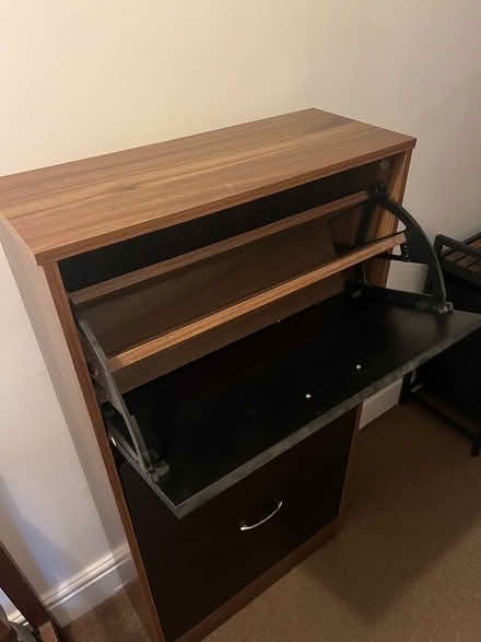 Photo of free Walnut Look & Black Shoe Cabinet (Belper DE56) #2