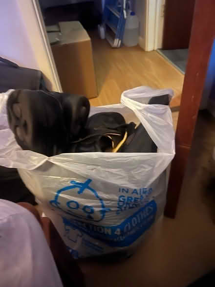 Photo of free Shoes, trousers, curtains & box of misc items (Shenley Lodge MK5) #1