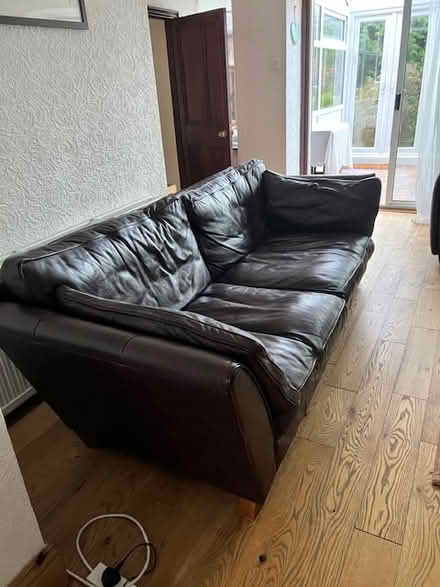 Photo of free Large Leather Sofa M&S Dark Brown (Bowness on Windermere) #2