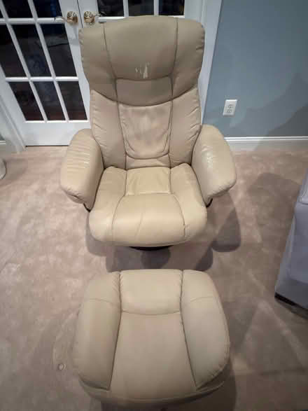 Photo of free Recliner and ottoman (Off of Lindenhurst Road) #1