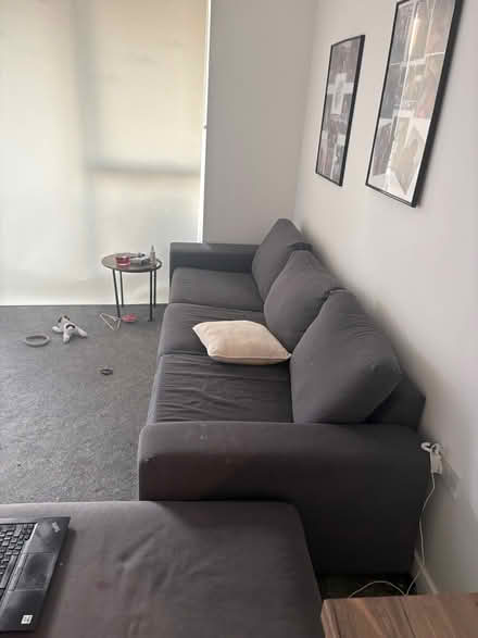 Photo of free 3 seater grey Ikea sofa (Acton) #2
