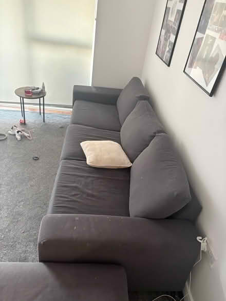 Photo of free 3 seater grey Ikea sofa (Acton) #1