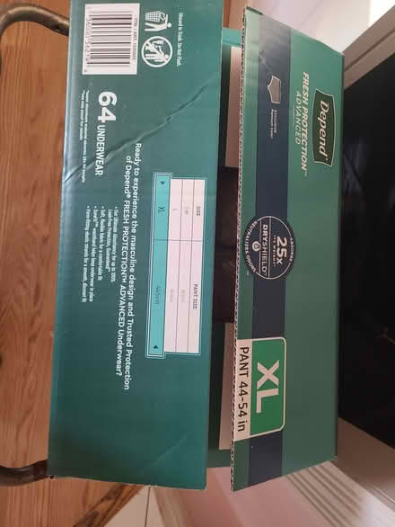 Photo of free Depends, men's extra large (South of 10th in Gilroy) #1