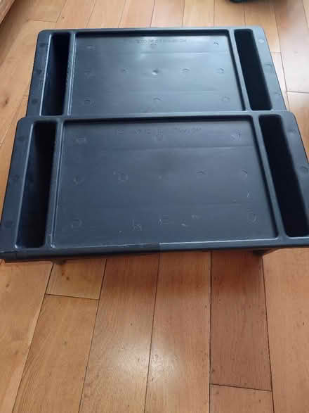 Photo of free 2 black plastic madrassa desks (Newbury Park IG2) #1