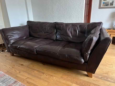 Photo of free Large Leather Sofa M&S Dark Brown (Bowness on Windermere) #1