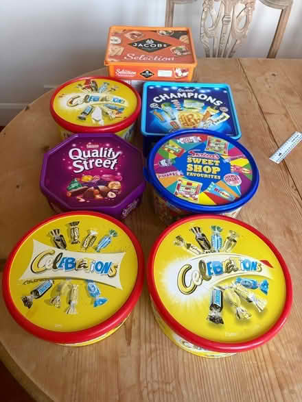 Photo of free 7 empty sweet tubs (Bents Green S11) #1