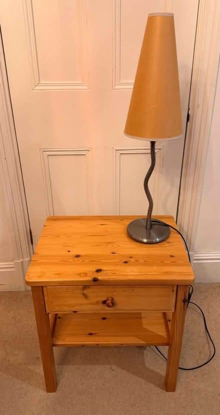 Photo of free Pine bedside table and lamp (Kendal LA9) #2