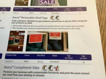 Photo of free Avery A4 sample label sheet. Code: C32301 (Brampton S40) #2