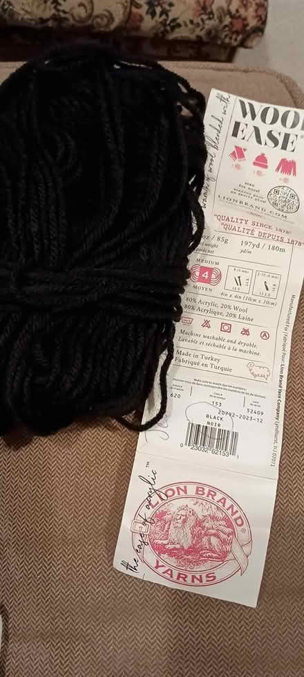 Photo of Black Wool Ease Medium Yarn Lion (Prince William Cty, Manassas) #1