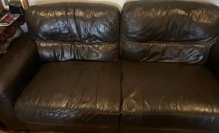 Photo of free Dark Brown Leather Sofa (Dublin (Beaumont)) #1