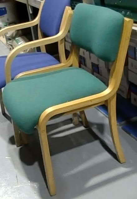Photo of free Armchair with turquoise fabric and birch coloured frame (Walton Summit PR5) #1