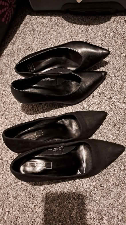 Photo of free 2 M&S Court shoes 1 ankle boot all size 4 (Bearwood B66) #3