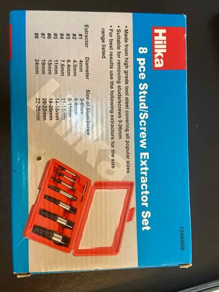 Photo of free New Stud/screw extractor set (NW3) #1