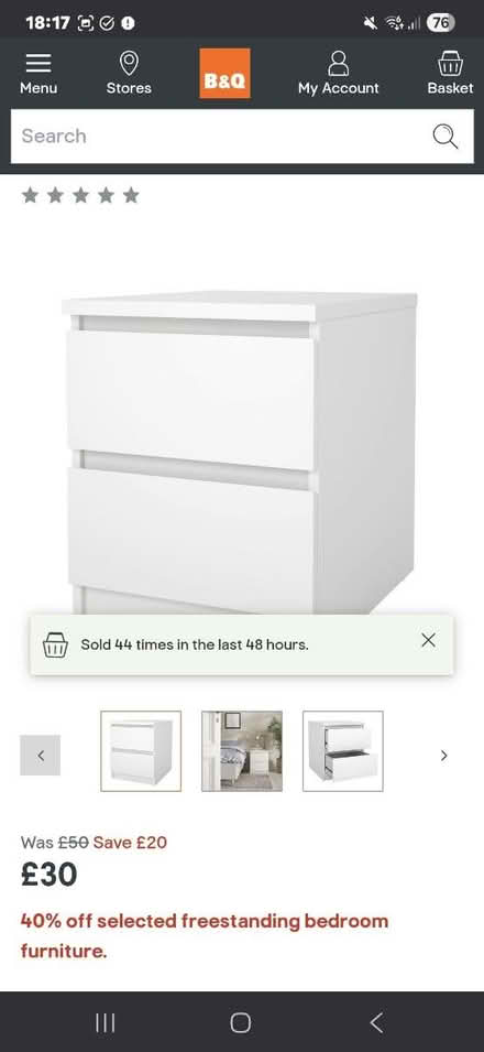Photo of free Bedside cabinet (DH9) #1