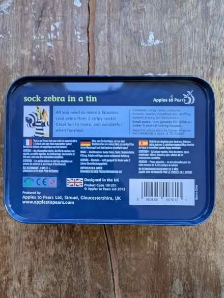 Photo of free Sock zebra gift in a tin (Stirchley/Kings Heath B30) #3