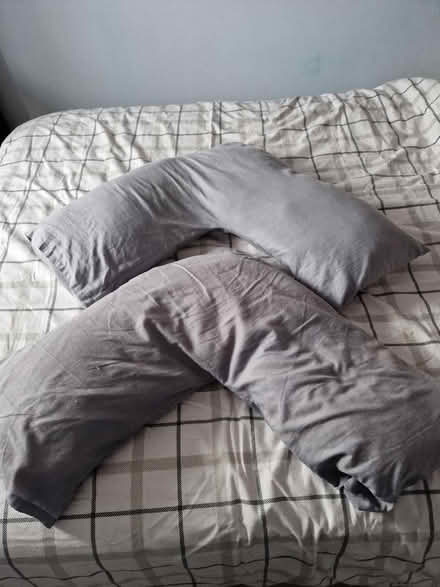 Photo of free Pair of V pillows with washable pillowcases (Up Hatherley GL51) #1