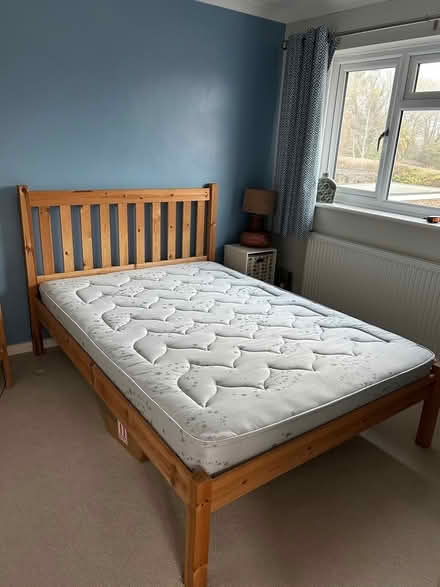 Photo of free Double Bed Frame plus Mattress (Brighton Hill RG22) #1