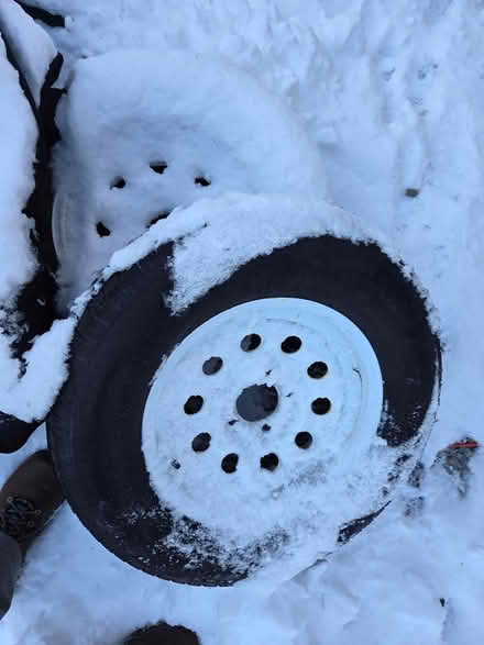 Photo of free Trailer wheels and tires x3 (Narragansett) #1