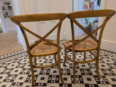 Photo of free 2 woden chairs, broken rattan seats (Putney SW15) #4