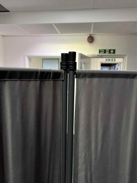 Photo of free Room Divider Privacy Screen Dark Grey Fabric 12 X Panels 56x156cm (Flitwick MK45) #2