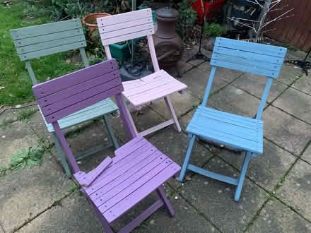 Photo of free Wooden garden chairs (Clapham MK41) #1