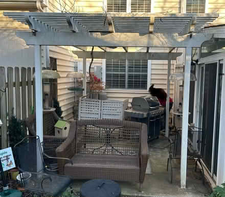 Photo of free 8’ x 10’ white metal pergola (North Raleigh) #1