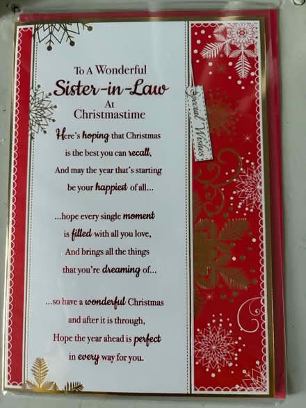 Photo of free Sister In Law Xmas Card (Westbury Wilts BA13) #1