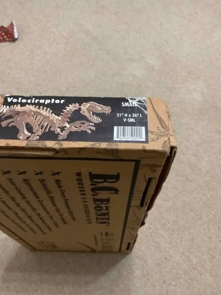 Photo of free Wooden 3d velociraptor puzzle kit (Leckhampton GL53) #3